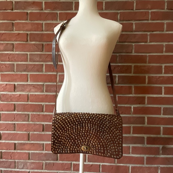 Moroccan Handcrafted Studded Genuine Leather Crossbody Shoulder Bag Clutch NWOT - Picture 16 of 16